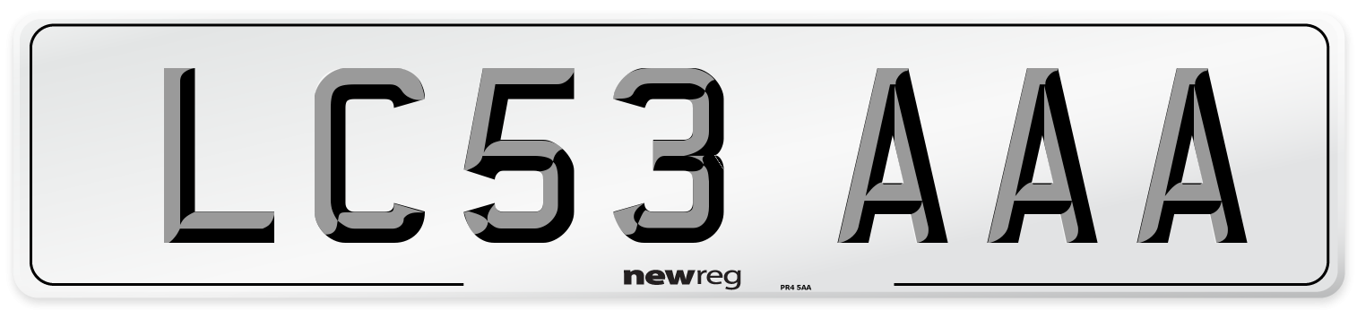 LC53 AAA Number Plate from New Reg